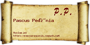 Pascus Peónia névjegykártya